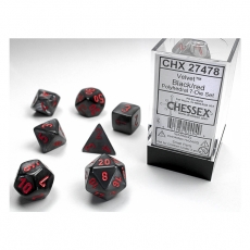 Chessex Würfel - Velvet Black/red (7-Würfelset) 292548