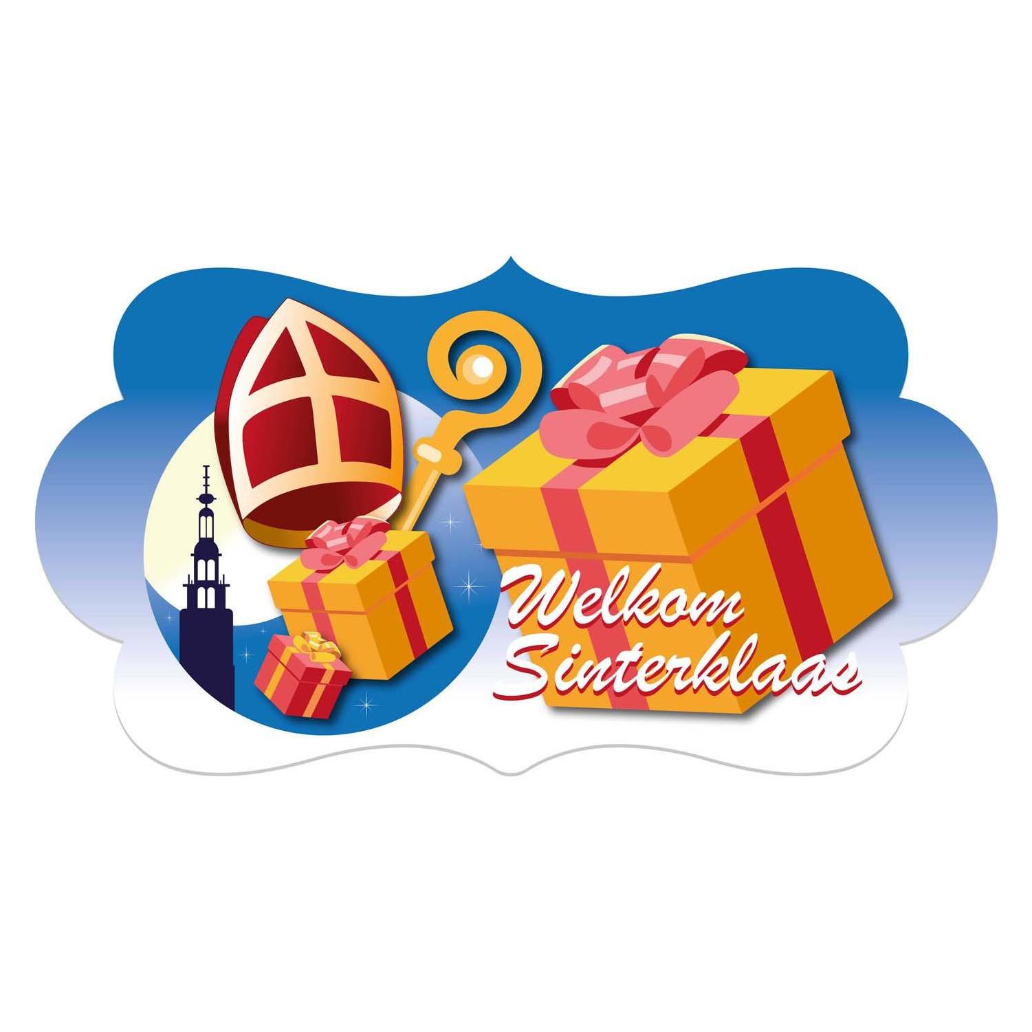 Haza Witbaard Partyschild Willkommen Sinterklaas (49045258)