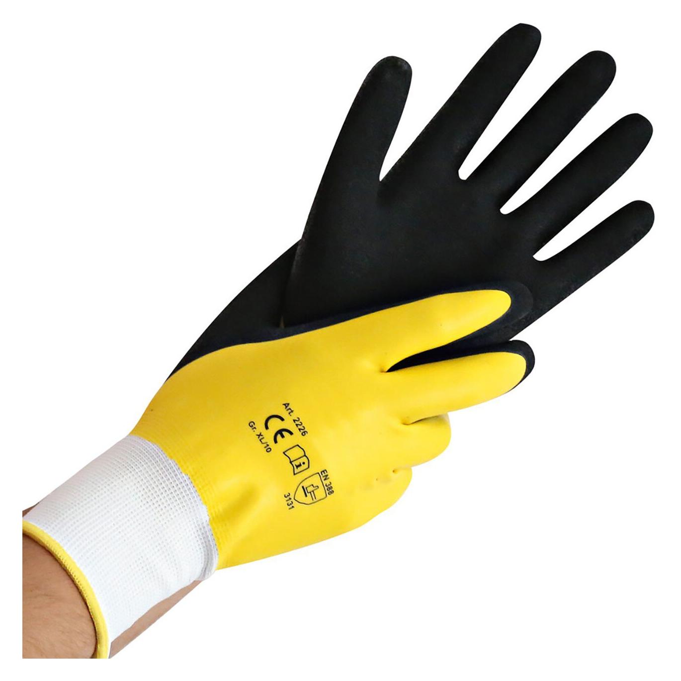 Hygostar unisex Arbeitshandschuhe Wet Protect schwarz Grösse 7, 12 Paar (7) (339868)