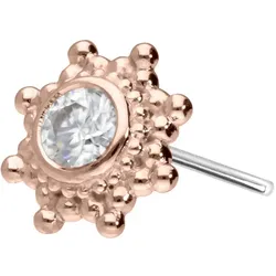 14 Karat Gold Aufsatz mit Titan Push Pin MOISSANIT-SONNE