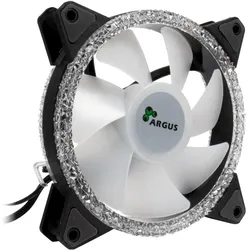 Intertech Inter-Tech Argus RS-07 Computergehäuse Ventilator 12 cm Schwarz (120 mm, 3x), PC Lüfter, Schwarz, Weiss