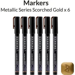 Gaahleri Metallic Series Markers * 6 Scorched Gold