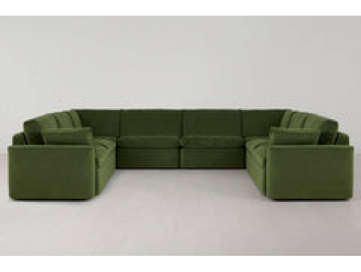 Model 13 U-Form Sofa, Laubgrün