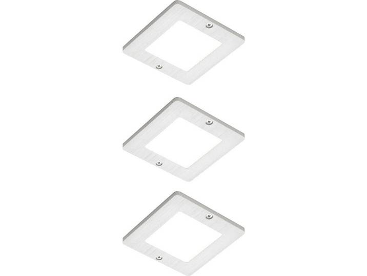 HKT Unterbauleuchten-Set, Alufarben, Edelstahlfarben, Metall, Kunststoff, 3-teilig, 8x8x0.5 cm, 3-fach schaltbar, mit Schalter, Küchen, Küchenausstattung