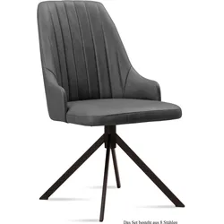 ESSZIMMERSTUHL (8er-Set) Dunya 52x91x60 Schwarz/Grau