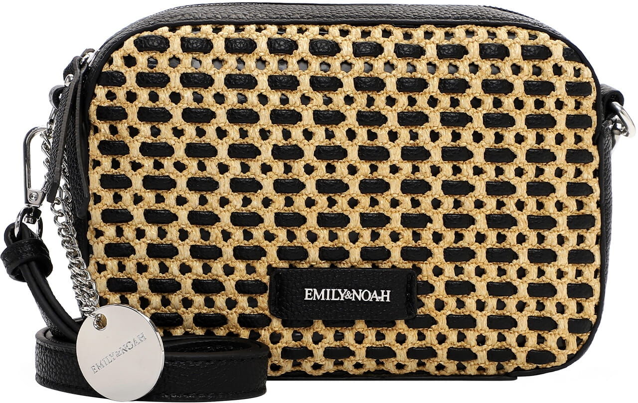 Umhängetasche EMILY & NOAH "Umhängetasche E&N Jella", Damen, Gr. B/H/T: 21cm x 16cm x 6cm 0, schwarz (schwarz 100), Polyester, Taschen Umhängetasche
