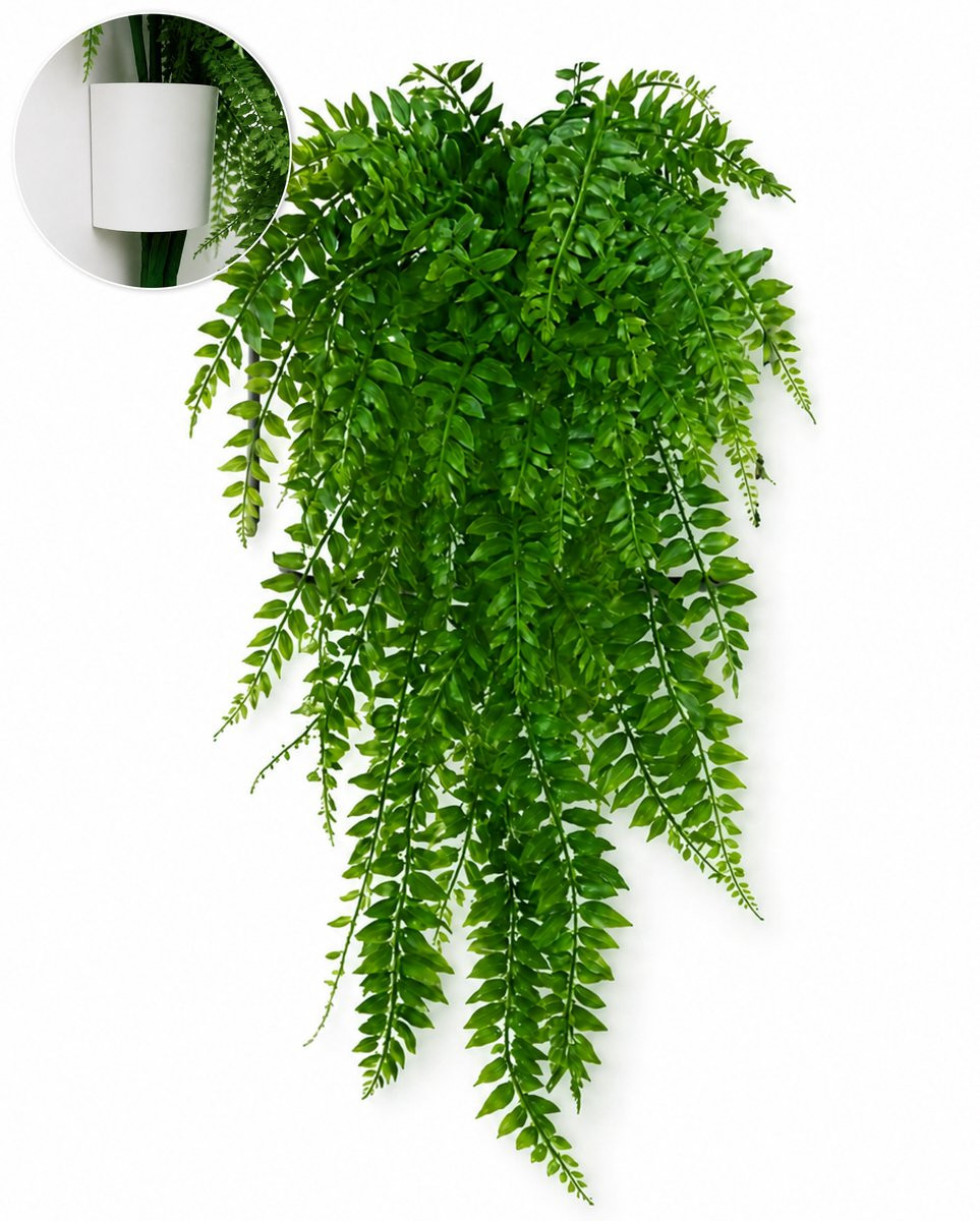 CASA VERDE Set van 2 Kunstmatige Hangplanten Klimop met Muurbevestiging, 75 cm, Groen