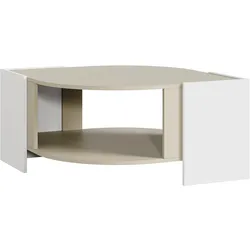 En.Casa, Couchtisch + Beistelltisch, Couchtisch Klipsari 75x75x40 cm Weiss/Sandfarben (75 x 75 x 40 cm)