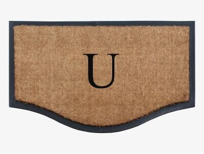 "A1 Home Collections Rubber Coir Heavy Duty Monogrammed Double Doormat 24""X38"""