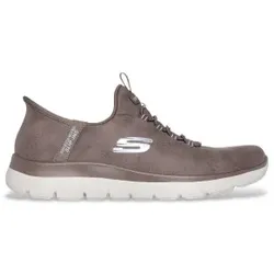 Skechers für Damen. 150254 Slip-ins Summits Unknown Trail Schuhe braun (37), Stoff, Wohnung, Schnürsenkel, Lässig