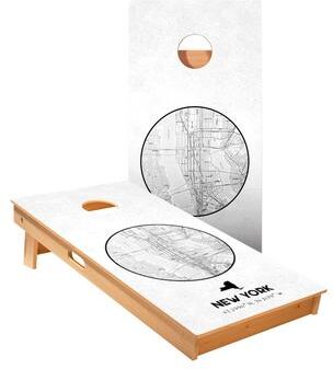 Skip's Garage New York State Map Cornhole Boards