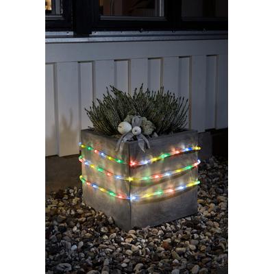 KONSTSMIDE LED-Lichterschlauch "Ganzjahr aussen", transparent, Dioden 96 Stk. Flammen 96 Stk., Gesamtlänge 6,5m, Lichterketten, 6 m, mit Lichtsensor und 6h und 9h Timer, 96 bunte Dioden