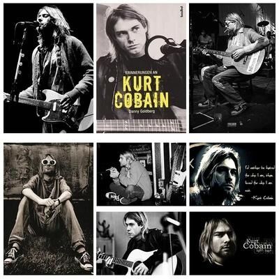 Inspired Finds Kurt Cobain Retro Rock Music Canvas Poster For Bar Cafe & Home Wall Decor mtv Unplugged Style 11.81x15.75in No Frame