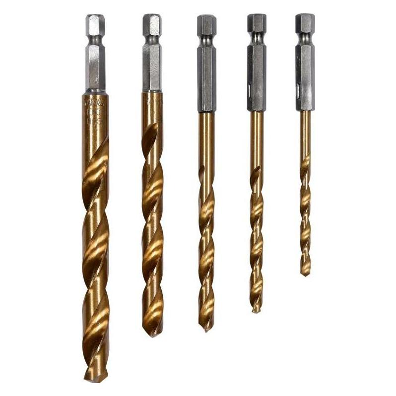 Yato yt-44700 - Metall Drills 5pcs 4 - 10 mm HSS HEX Tin Echtheitszertifikat (YT-44700)