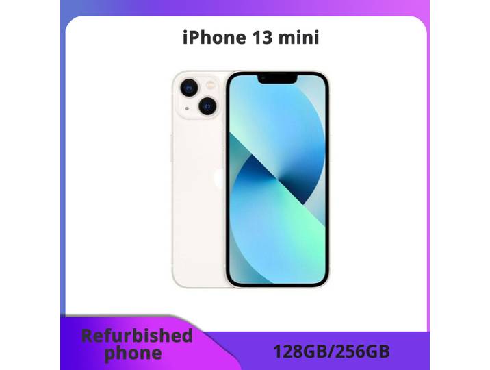 Refurbished phone iPhone 13 Mini 5G Mobile Phone NFC Face ID 4GB RAM 128/256GB ROM 5.4'' OLED A15 SmartPhone excellent condition