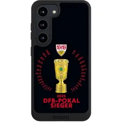 Nivocase Handyhülle für Samsung Galaxy S23 Hülle NIVOpure Case Schwarz Offizielles Lizenzprodukt Pokal VfB (Samsung Galaxy S23), Smartphone Hülle, Schwarz