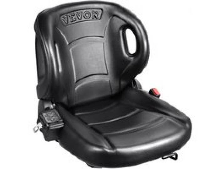 VEVOR Siège de chariot élévateur universel, siège de tracteur avec dossier à angle réglable, micro-interrupteur et ceinture de sécurité, siège élévateur enveloppant pour tracteur, chargeur, pelle
