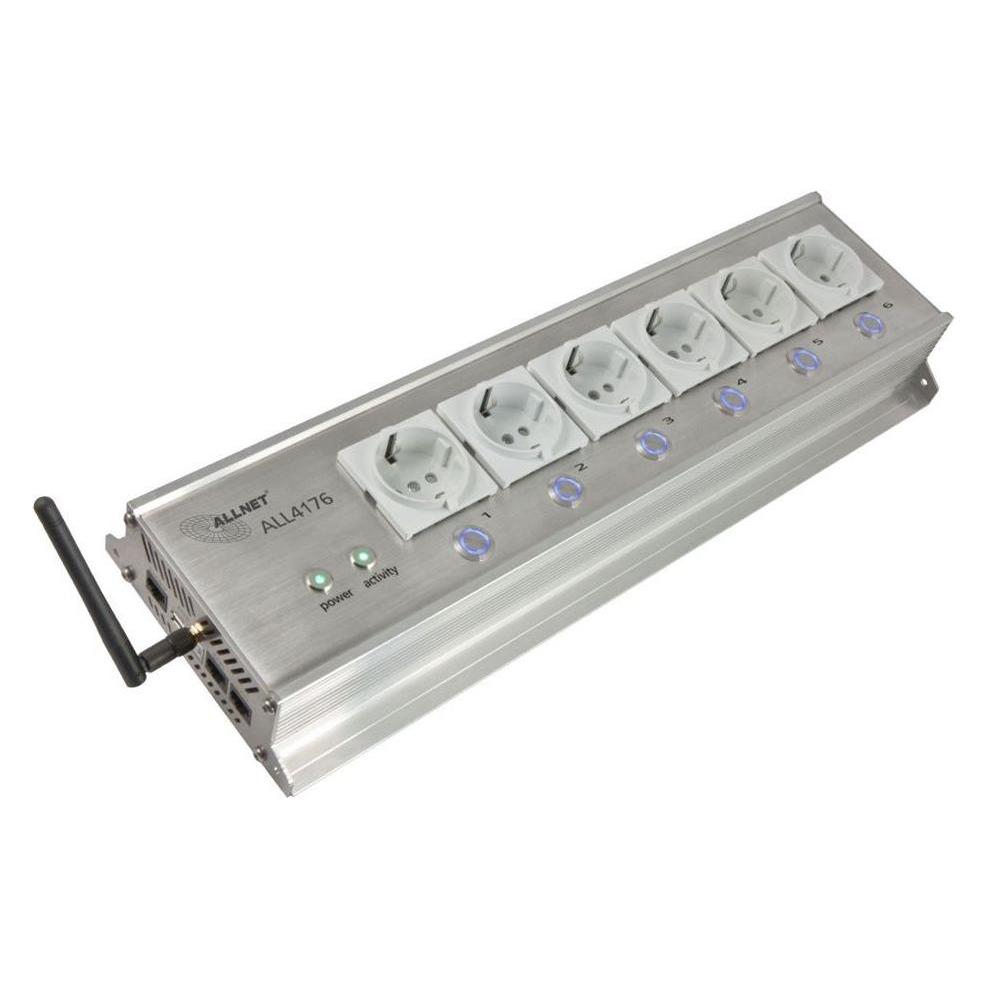Allnet MSR IO Zentrale Schaltsteckdosenleiste 6-fach inkl. Messgerät für Desktop & 19" Montage "ALL (6x, CEE 7/4) (ALL4176v3)