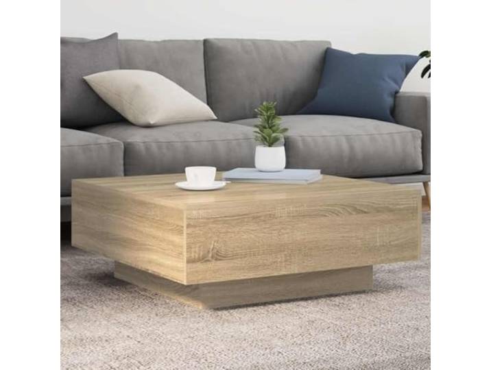 HEFZGDB Couchtisch Sonoma-Eiche 80x80x31 cm Holzwerkstoff Moderner Wohnzimmertisch mit Stabile Tischplatte und Vielseitiges Design für Beistelltisch Nutzung