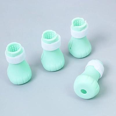 Uplifted Goods Adjustable Silicone Anti Scratch Cat Paw Protectors For Bath And Grooming green 1x2.8x1.6in