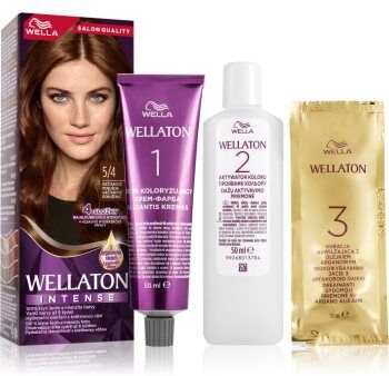 Wella ton Intense cor para cabelo permanente com óleo de argan tom 5/4 Chestnut 1 un.. ton Intense