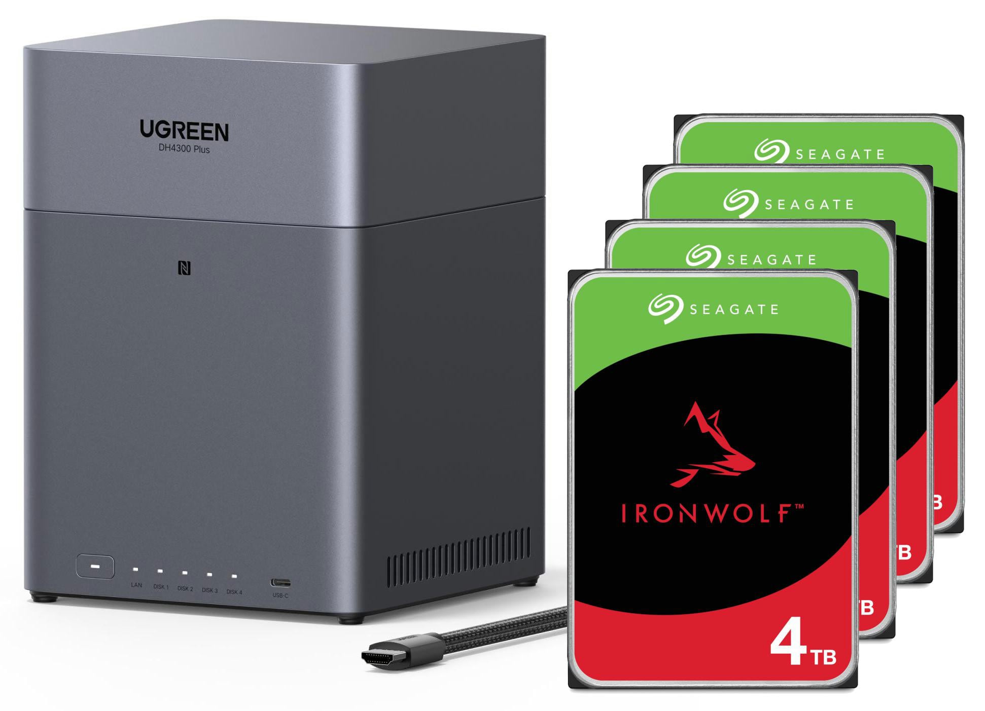 UGREEN NASync DH4300 Plus NAS System 4-Bay 16TB inkl. 4x Seagate IronWolf ST4000VN006 4 TB DH-4300 Plus + 4x ST4000VN006