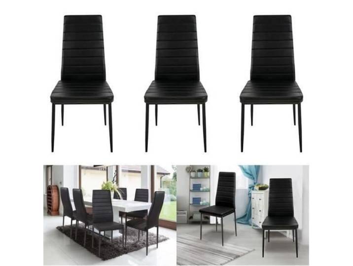 Lot de 6 chaises salle à manger noires