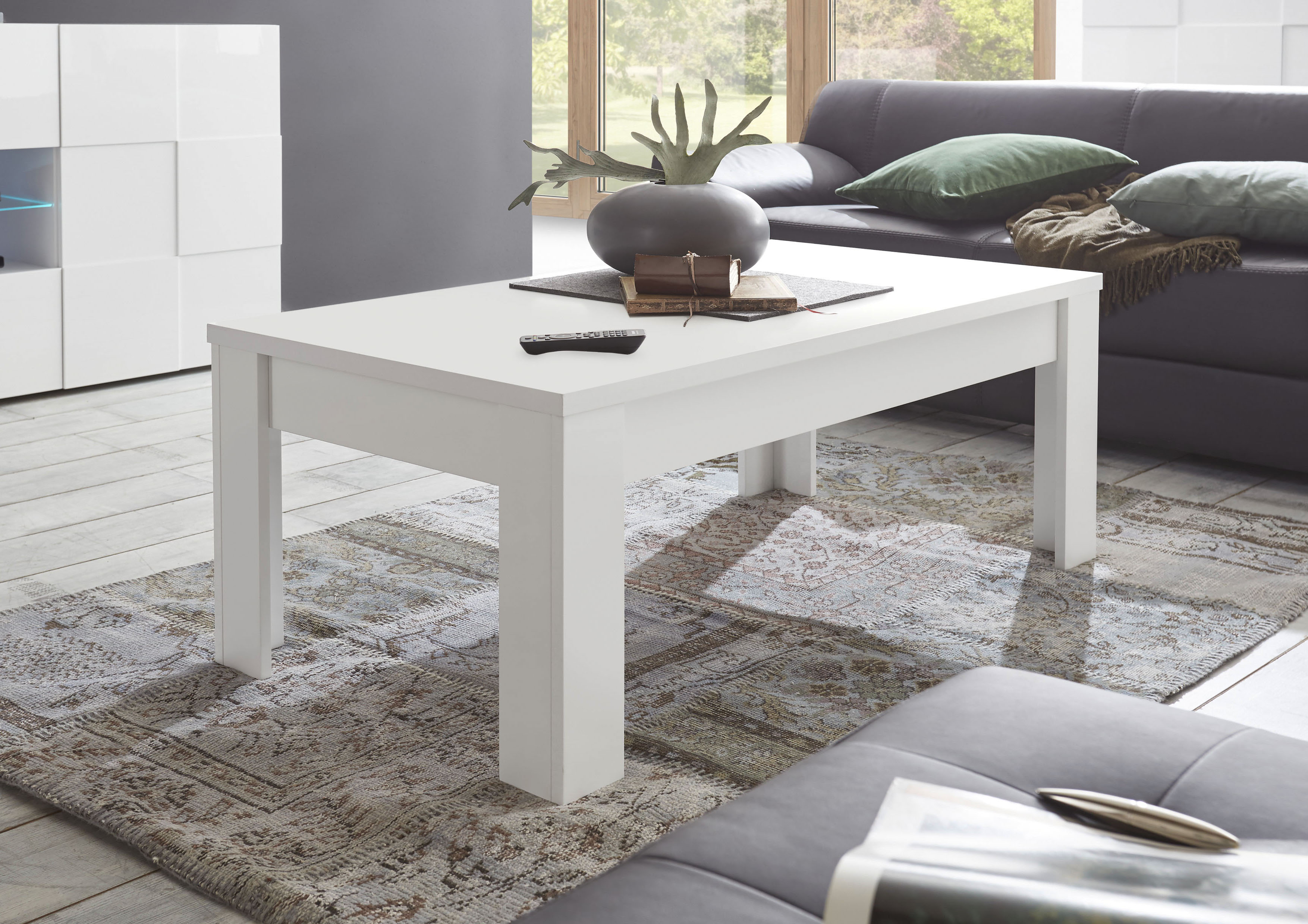 Couchtisch HOME AFFAIRE "Sky", weiss (weiß lack matt, weiß lack matt, weiß lack matt), B:122cm H:45cm T:65cm, Tische, Couchtisch weiß lack matt, weiß lack matt, weiß lack matt B/H/T: 122cm x 45cm x 65cm