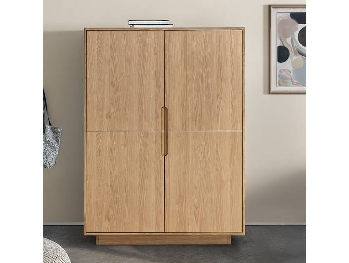 Buffet haut 110 x 150 x 40cm Beige/Marron/Marron