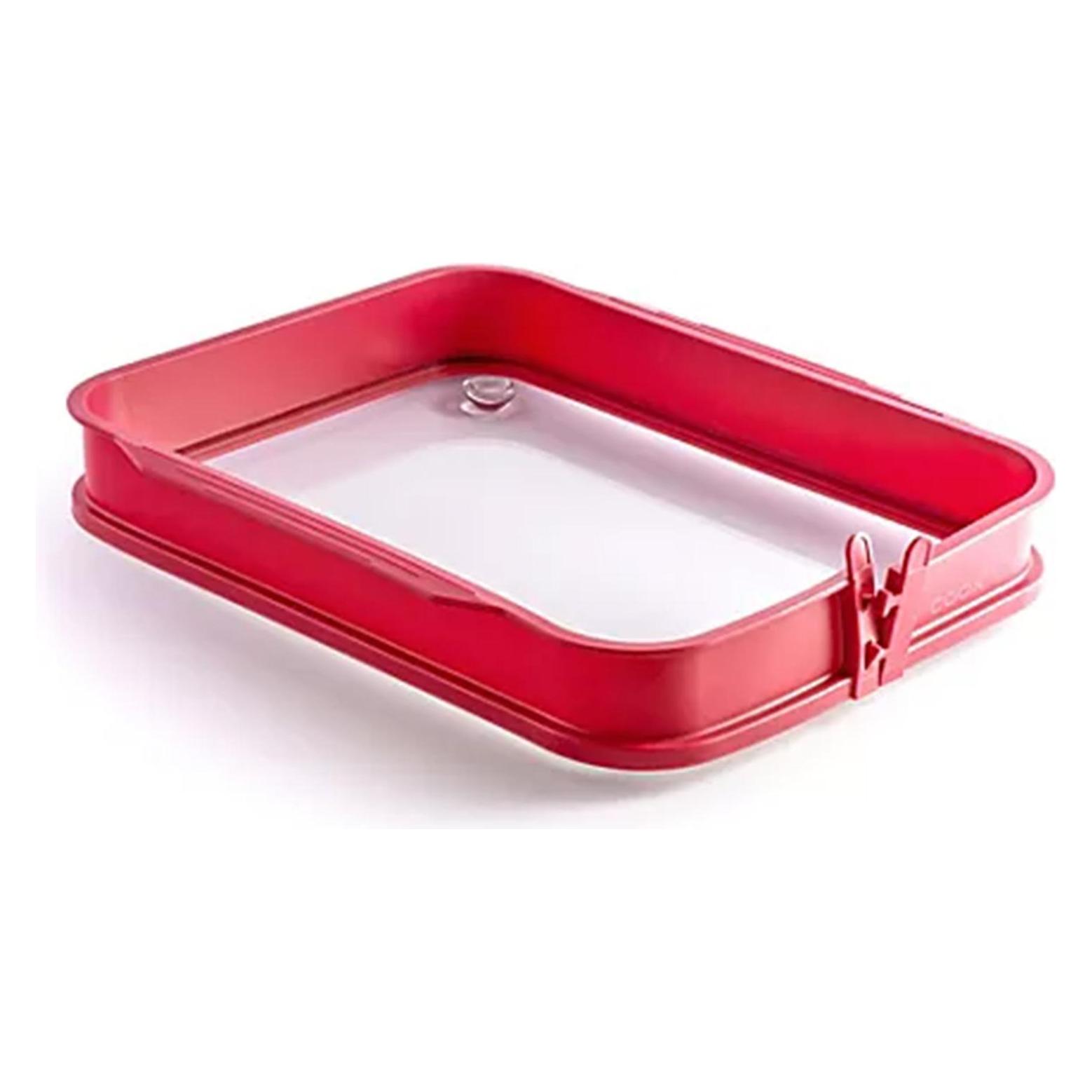 Coox Auflaufform gross mit Glas-Servierplatte Silikon Backform für Aufläufe und Kuchen (2206450)