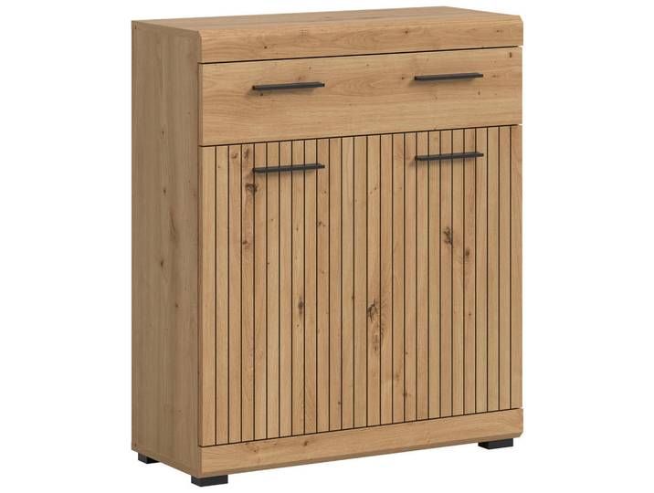 Mid.you Midischrank Scout, Eiche Artisan, Kunststoff, Holzoptik, 1 Fächer, 1 Schublade(n) Schubladen, 74x88x31 cm, stehend, Badezimmer, Badmöbel, Midischränke