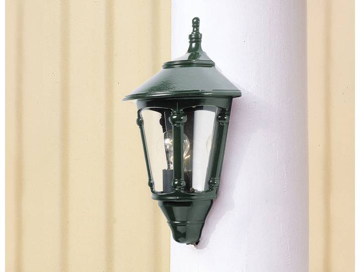Konstsmide Virgo Wandleuchte grün lackiertes Aluminium, rauchfarbenes Acrylglas, Hand EU 569-600