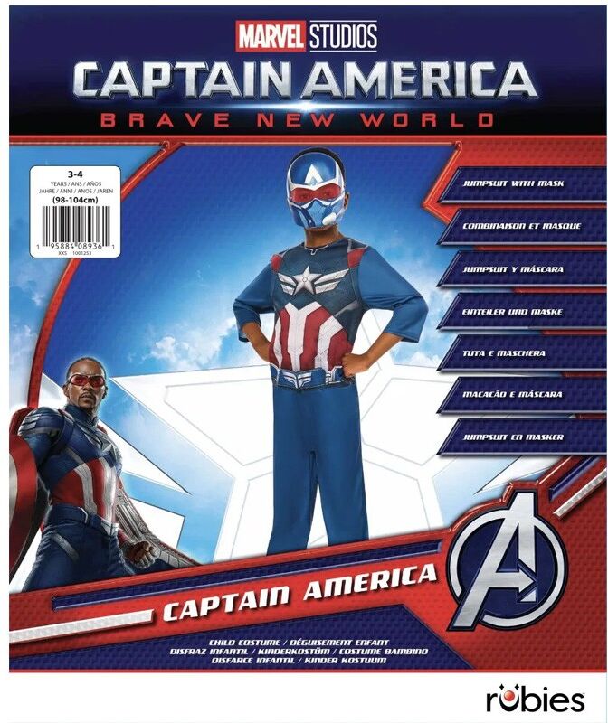 Déguisement Classique Captain America Brave New World 3-4 ans - Rubies