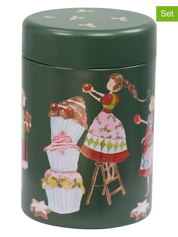Eigenart 2er-Set: Teedosen "Sweet" in Grün/ Rot - 125 g - onesize