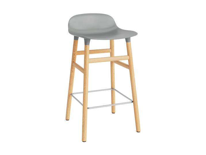 Normann Copenhagen Form Chair Barstuhl Eichen-Beine Grau