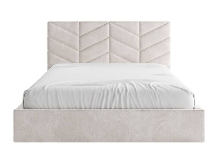 Lit coffre polyester crème 160 x 200