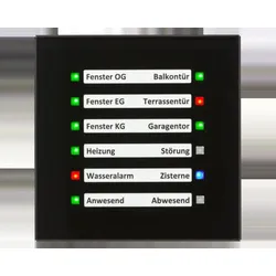 MDT Meldetableau Unterputz KNX schwarz LED SCN-GLED1S.01S