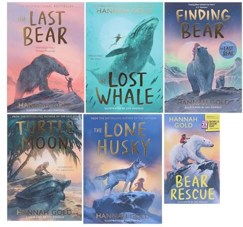 HarperCollins UK Ltd Hannah Gold Collection 6 Books Set (The Lone Husky [Hardback], The Last Bear, The Lost Whale, Finding Bear, Turtle Moon and Bear Rescue: World Book Da