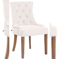 CLP Esszimmerstuhl Aberdeen Samt creme/antik-hell