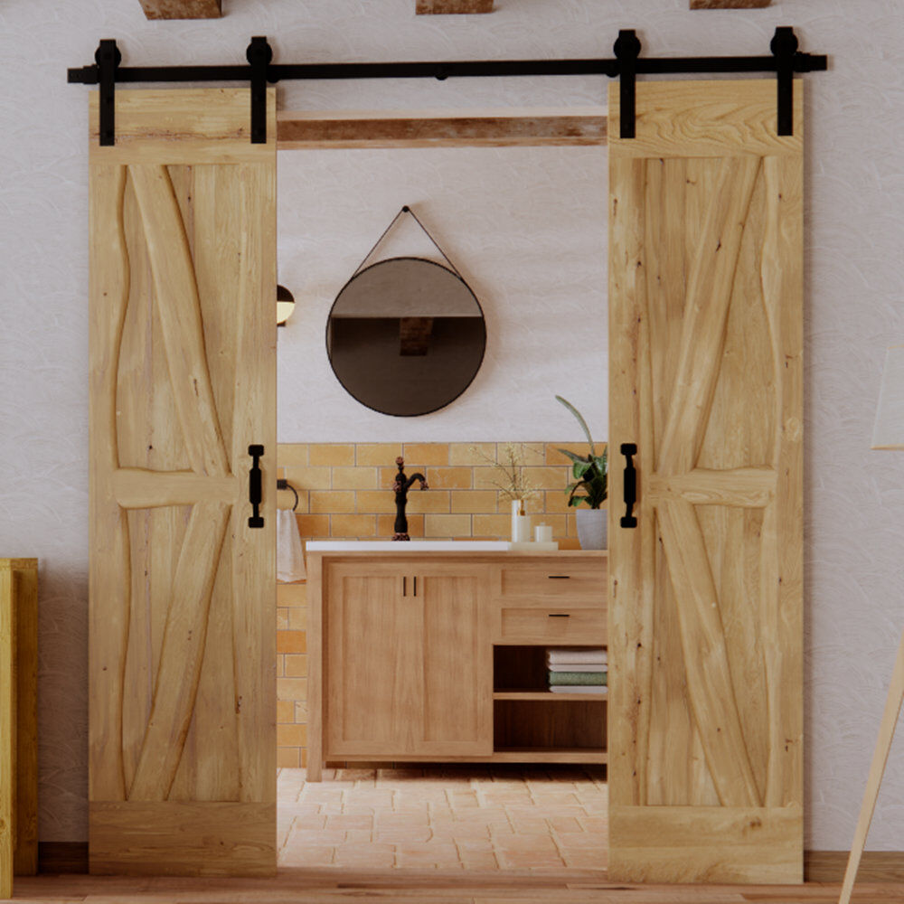 Seart Group Solid Oak Barn Door Unfinished Narural Oil 100cm W X 210cm H