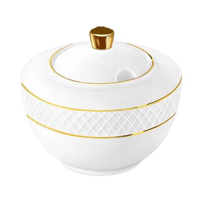 Wilmax England Wilmax Zuckerdose mit Goldverzierung 340 ml – Elegantes Design, 1er Set
