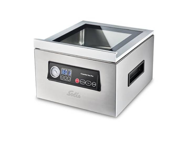 Solis Chamber Vac Pro 5702 Kammervakuumierer - Vakuumiergerät - Für Trockene und Feuchte Lebensmittel sowie Flüssigkeiten - Marinierfunktion - Inklusive 30 Vakuumbeutel - 7L Fassungsvermögen