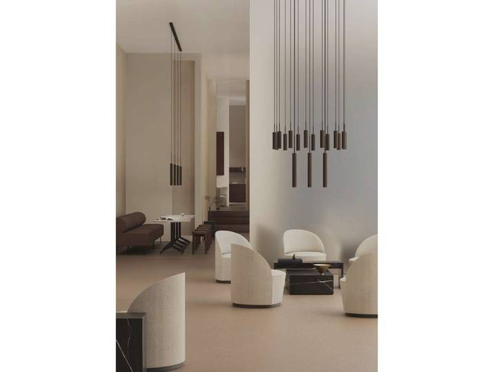 Tubulaire Kronleuchter, 20-flg., Alu/bronze - Audo Audo Copenhagen - Wohnzimmer - Design - Aluminium - Mehrflammig