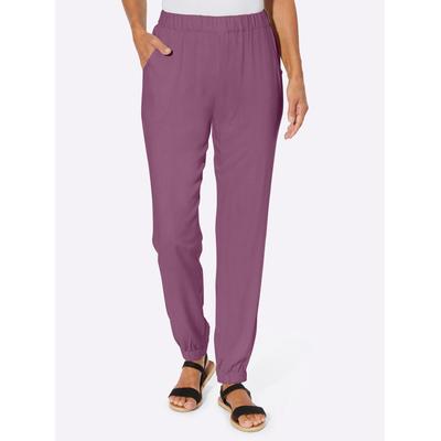 Haremshose CLASSIC BASICS, Damen, Gr. 19, Kurzgrößen, lila (violett), 100% Viskose, unifarben, lang, Hosen Haremshose