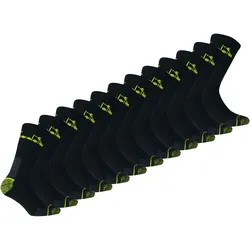 Diadora Unisex Arbeitssocken, 12er Pack - Sportsocken, Baumwolle, Logo, einfarbig Schwarz / 39-42