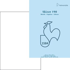 Hahnemühle Skizzenblock 60127430, A5, 190 g/m², weiß, geleimt, 50 Blatt