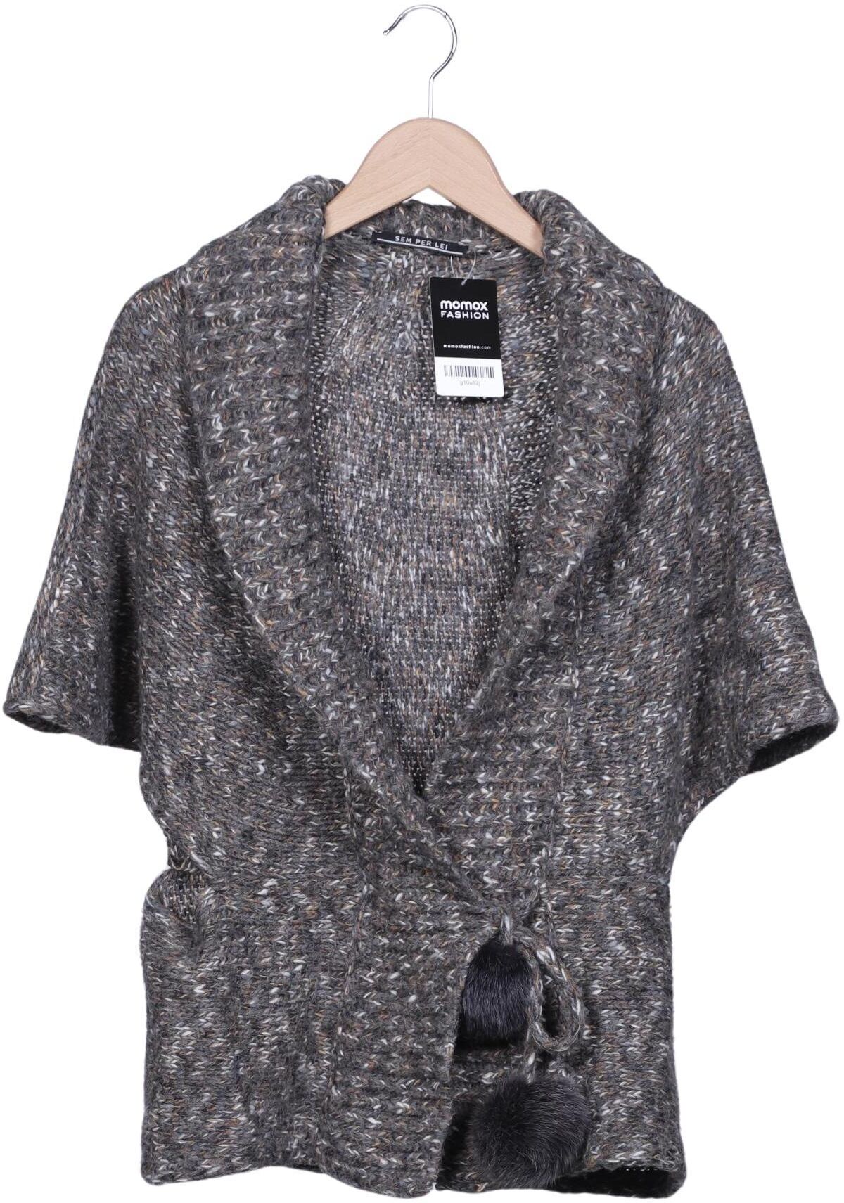 SEM PER LEI Damen Strickjacke, Grau, Gr. L, kein / Etikett - Second Hand