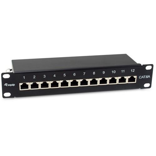 Equip Patchpanel 12x RJ45 Cat6A 10" FTP 1HE Premium schwarz