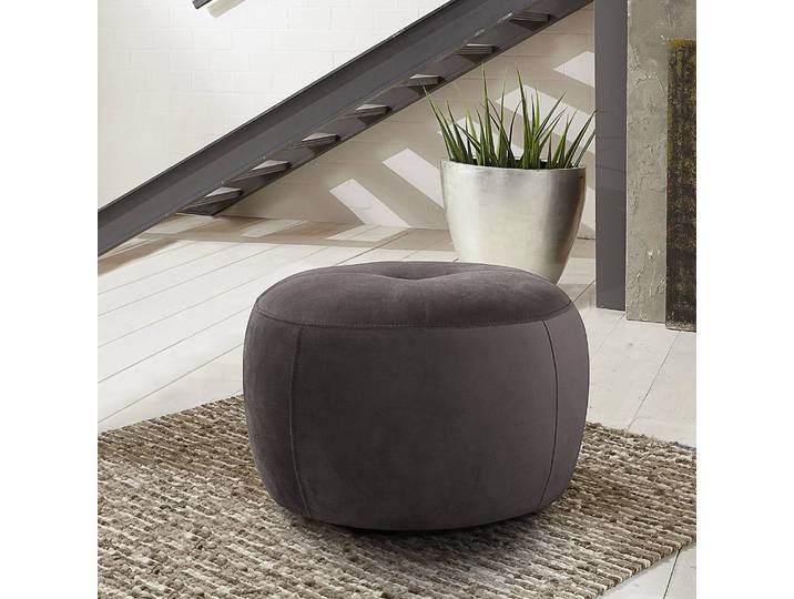 Polsterhocker Monteux 63 x 63cm Grau Samt Ravi: Graubraun