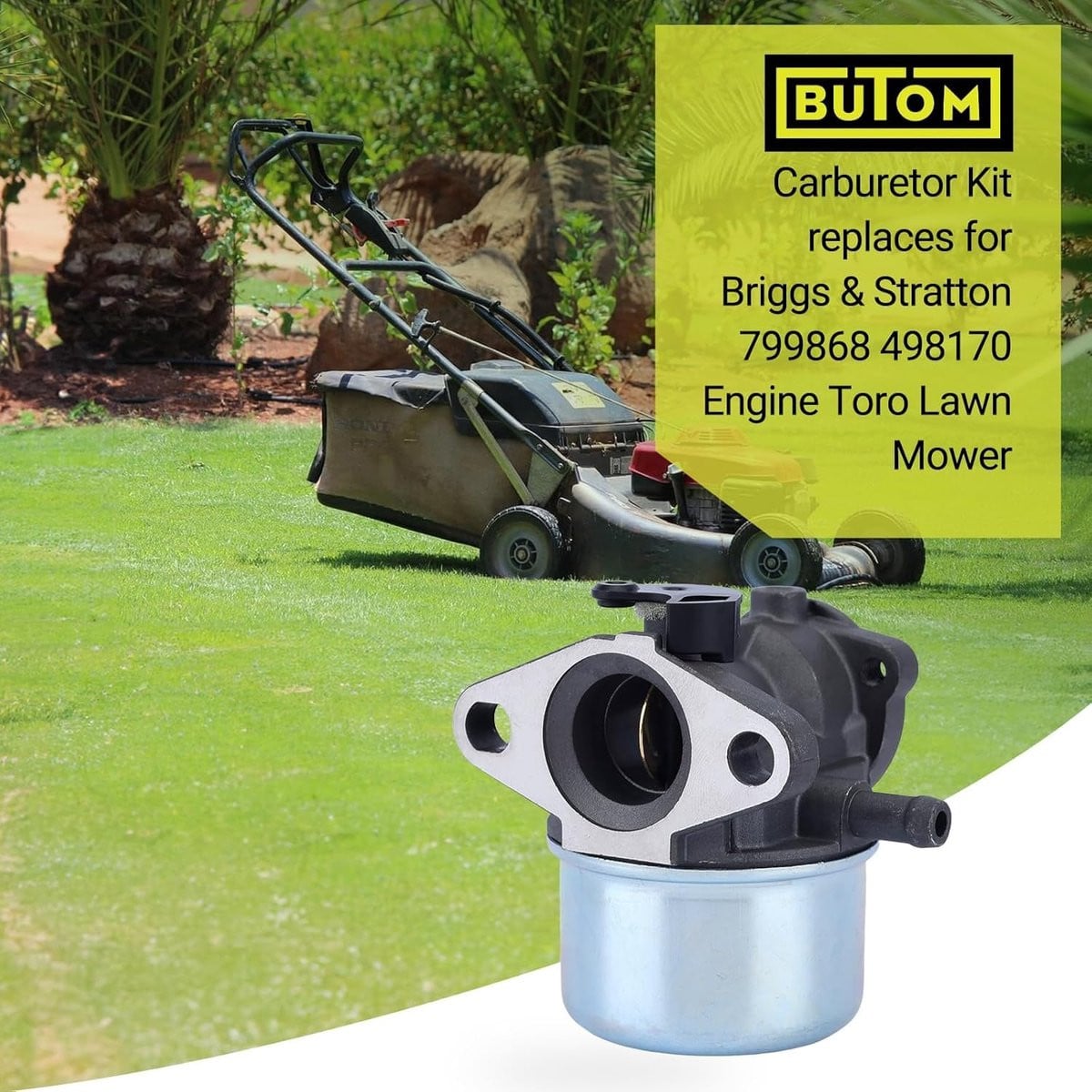 Carburateur 799868 geschikt voor Briggs & Stratton grasmaaiers en luchtfilter 491588S